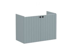 VitrA Root Groove 80cm 2 Door Wall Hung Slim Washbasin Unit - Matt Fjord Green