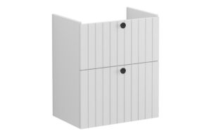 VitrA Root Groove 60cm 2 Drawer Slim Washbasin Unit - Matt Light Grey