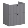 VitrA Root Groove 60cm 2 Drawer Slim Washbasin Unit - Matt Grey