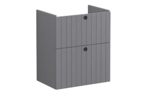 VitrA Root Groove 60cm 2 Drawer Slim Washbasin Unit - Matt Grey