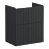 VitrA Root Groove 60cm 2 Drawer Slim Washbasin Unit - Matt Graphite