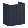 VitrA Root Groove 60cm 2 Drawer Slim Washbasin Unit - Matt Dark Blue