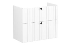 VitrA Root Groove 80cm 2 Drawer Slim Washbasin Unit - Matt White
