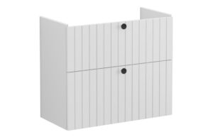 VitrA Root Groove 80cm 2 Drawer Slim Washbasin Unit - Matt Light Grey