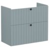 VitrA Root Groove 80cm 2 Drawer Slim Washbasin Unit - Matt Fjord Green