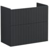VitrA Root Groove 80cm 2 Drawer Slim Washbasin Unit - Matt Graphite