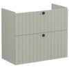 VitrA Root Groove 80cm 2 Drawer Slim Washbasin Unit - Matt Retro Green