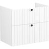 VitrA Root Groove 80cm 2 Drawer Washbasin Unit - Matt White