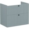 VitrA Root Groove 80cm 2 Drawer Washbasin Unit - Matt Fjord Green