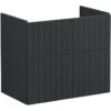 VitrA Root Groove 80cm 2 Drawer Washbasin Unit - Matt Graphite