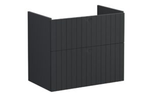 VitrA Root Groove 80cm 2 Drawer Washbasin Unit - Matt Graphite