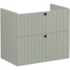 VitrA Root Groove 80cm 2 Drawer Washbasin Unit - Matt Retro Green