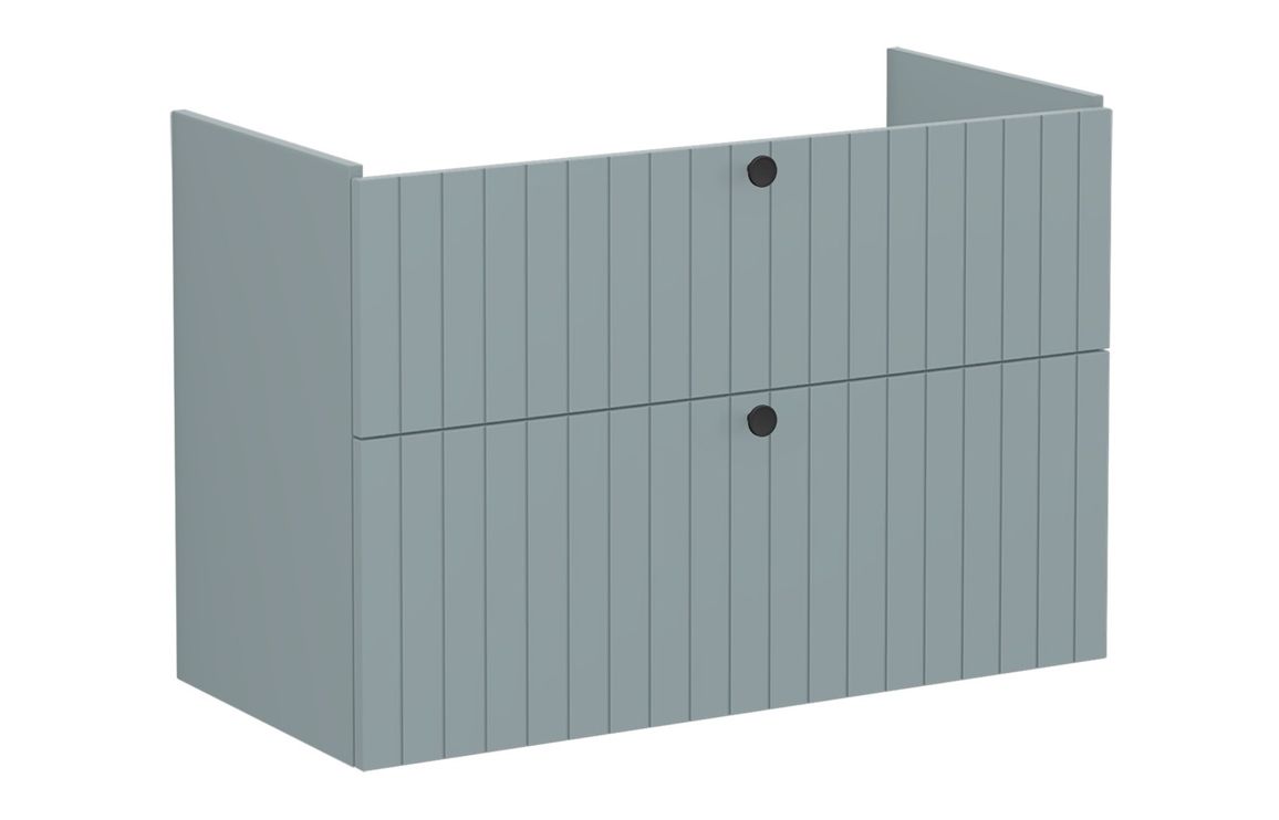 VitrA Root Groove 100cm 2 Drawer Washbasin Unit - Matt Fjord Green