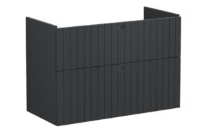 VitrA Root Groove 100cm 2 Drawer Washbasin Unit - Matt Graphite