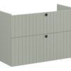 VitrA Root Groove 100cm 2 Drawer Washbasin Unit - Matt Retro Green