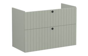 VitrA Root Groove 100cm 2 Drawer Washbasin Unit - Matt Retro Green