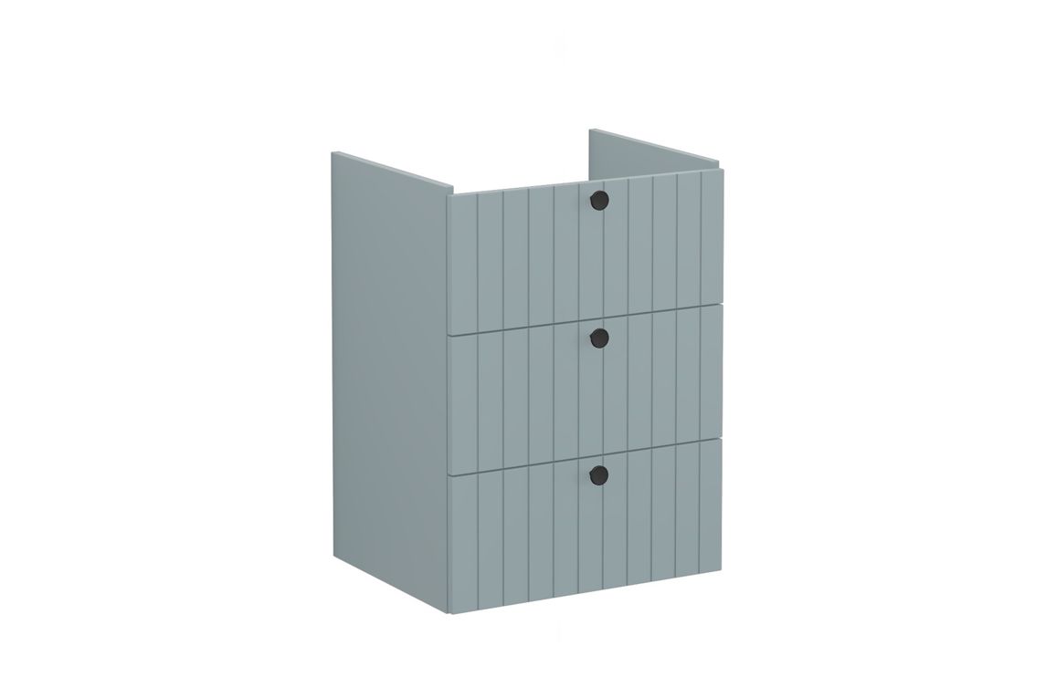 VitrA Root Groove 60cm 3 Drawer Washbasin Unit - Matt Fjord Green