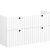 VitrA Root Groove 120cm 4 Drawer Washbasin Unit - Matt White