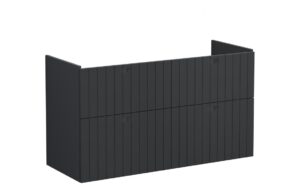 VitrA Root Groove 120cm 4 Drawer Washbasin Unit - Matt Graphite