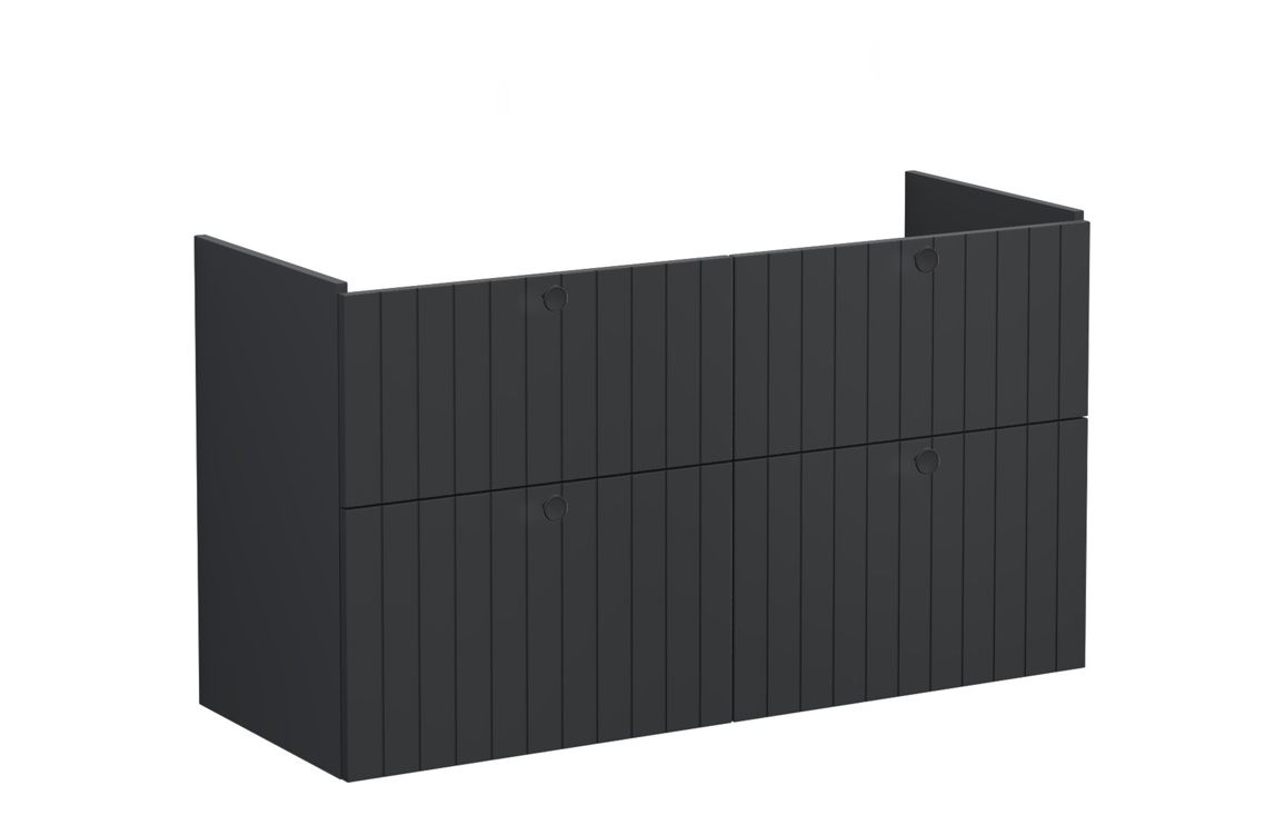 VitrA Root Groove 120cm 4 Drawer Washbasin Unit - Matt Graphite