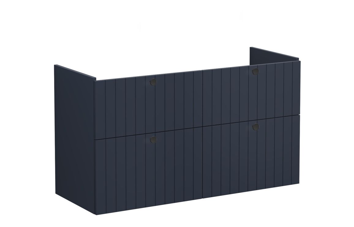VitrA Root Groove 120cm 4 Drawer Washbasin Unit - Matt Dark Blue
