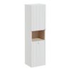 VitrA Root Groove 40cm 2 Door Semi-Tall Unit w/Laundry Basket (LH Hinge) - Matt Light Grey