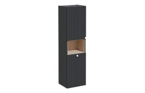 VitrA Root Groove 40cm 2 Door Semi-Tall Unit w/Laundry Basket (LH Hinge) - Matt Graphite