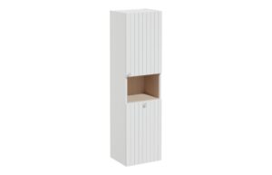 VitrA Root Groove 40cm 2 Door Semi-Tall Unit w/Laundry Basket (RH Hinge) - Matt Light Grey