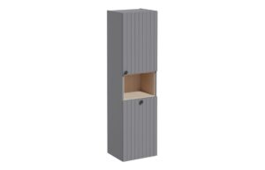 VitrA Root Groove 40cm 2 Door Semi-Tall Unit w/Laundry Basket (RH Hinge) - Matt Grey