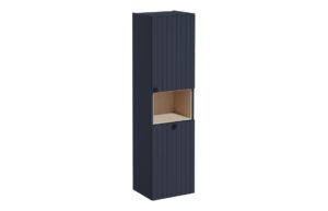 VitrA Root Groove 40cm 2 Door Semi-Tall Unit w/Laundry Basket (RH Hinge) - Matt Dark Blue