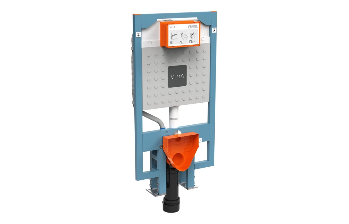 VitrA V-Fix Prime WH WC Frame & 8cm 3/6L Cistern (Floor/Wall Fix & Electric Connection)