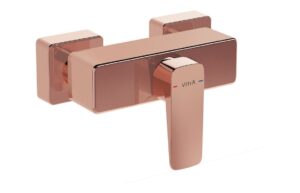 VitrA Root Square Wall Mounted Shower Mixer Valve - Soft Gold