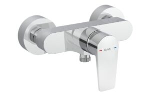 VitrA Flow Square Wall Mounted Shower Mixer - Matt Black