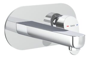VitrA Flow Round Wall Mounted Basin Mixer - Chrome