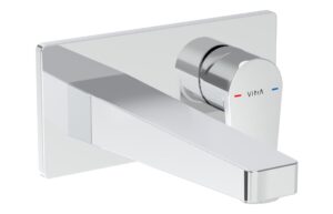 VitrA Flow Square Wall Mounted Basin Mixer - Chrome