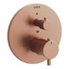 VitrA Aquaheat Round Integrated Thermostatic Bath/Shower Mixer Valve - Brushed Bronze