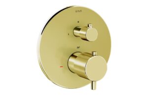 VitrA Root Round Wall Mounted Shower Mixer - Brushed Nickel