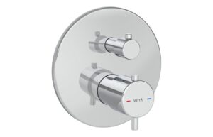VitrA Root Round Integrated Thermostatic Bath/Shower Mixer Valve - Matt Black