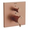 VitrA Aquaheat Square Integrated Thermostatic 2-Way Shower Mixer Valve - Brushed Bronze