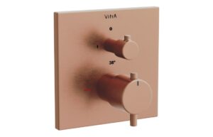 VitrA Aquaheat Integrated Thermostatic Shower Mixer Valve - Brushed Bronze