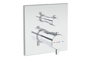 VitrA Root Square Integrated Thermostatic 2-Way Shower Mixer Valve - Soft Copper