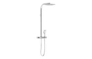 VitrA Aquaheat Bliss 240 Thermostatic Shower Column w/2-Function Overhead - Brushed Nickel
