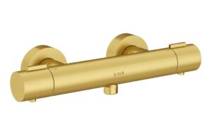 VitrA Aqua Core Round Thermostatic Shower Mixer - Brushed Bronze