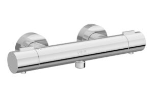 VitrA Aqua Core Round Thermostatic Shower Mixer - Brushed Nickel
