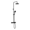 VitrA Aqua Core Round Mixer Shower w/200mm Showerhead  Handshower & Bath Filler - Matt Black