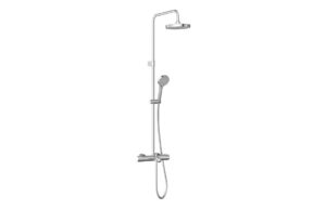 VitrA Aqua Core Round Mixer Shower w/200mm Showerhead Handshower & Bath Filler - Matt Black