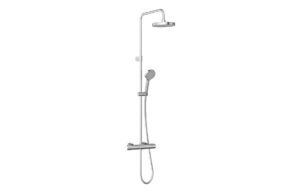 VitrA Aqua Core Round Mixer Shower w/200mm Showerhead & Handshower - Matt Black