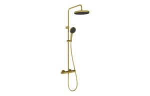 VitrA Aqua Core Round Mixer Shower w/250mm Showerhead & Handshower - Brushed Bronze